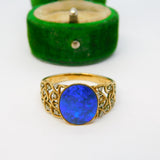9ct Gold, Doublet Opal & Diamond Dress Ring 2011 Birmingham Contemporary