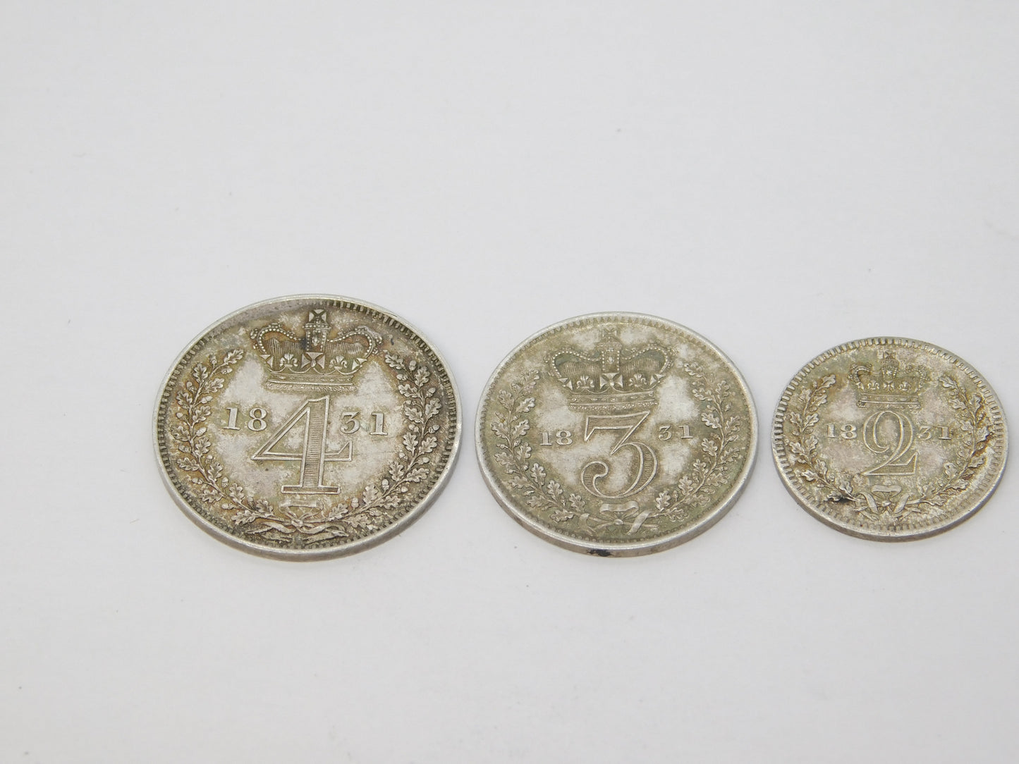 King William IV Silver Proof-Like Maundy Four-Piece Coin Set Antique 1831 Georgian