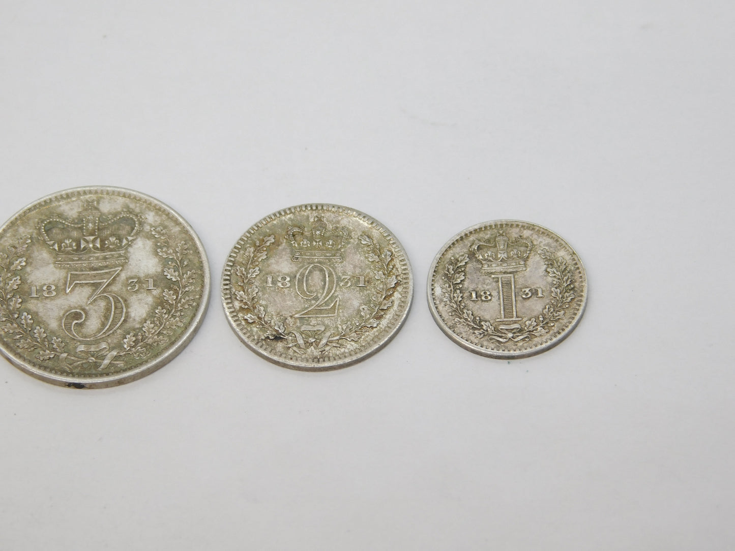 King William IV Silver Proof-Like Maundy Four-Piece Coin Set Antique 1831 Georgian