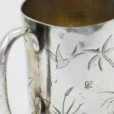Victorian Sterling Silver Aesthetic Movement Christening Mug Antique c1860