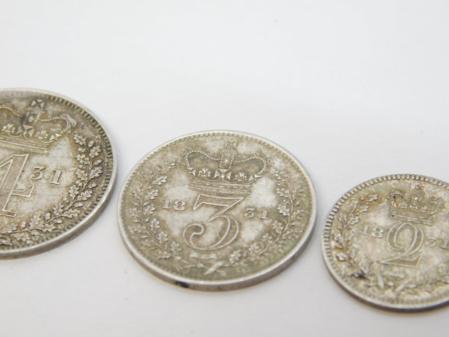 King William IV Silver Proof-Like Maundy Four-Piece Coin Set Antique 1831 Georgian