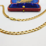 9ct Yellow Gold Diamond Cut Curb Link Chain Necklace 18" Length Vintage c1980