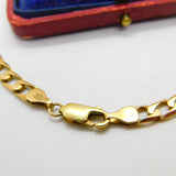 9ct Yellow Gold Diamond Cut Curb Link Chain Necklace 18" Length Vintage c1980