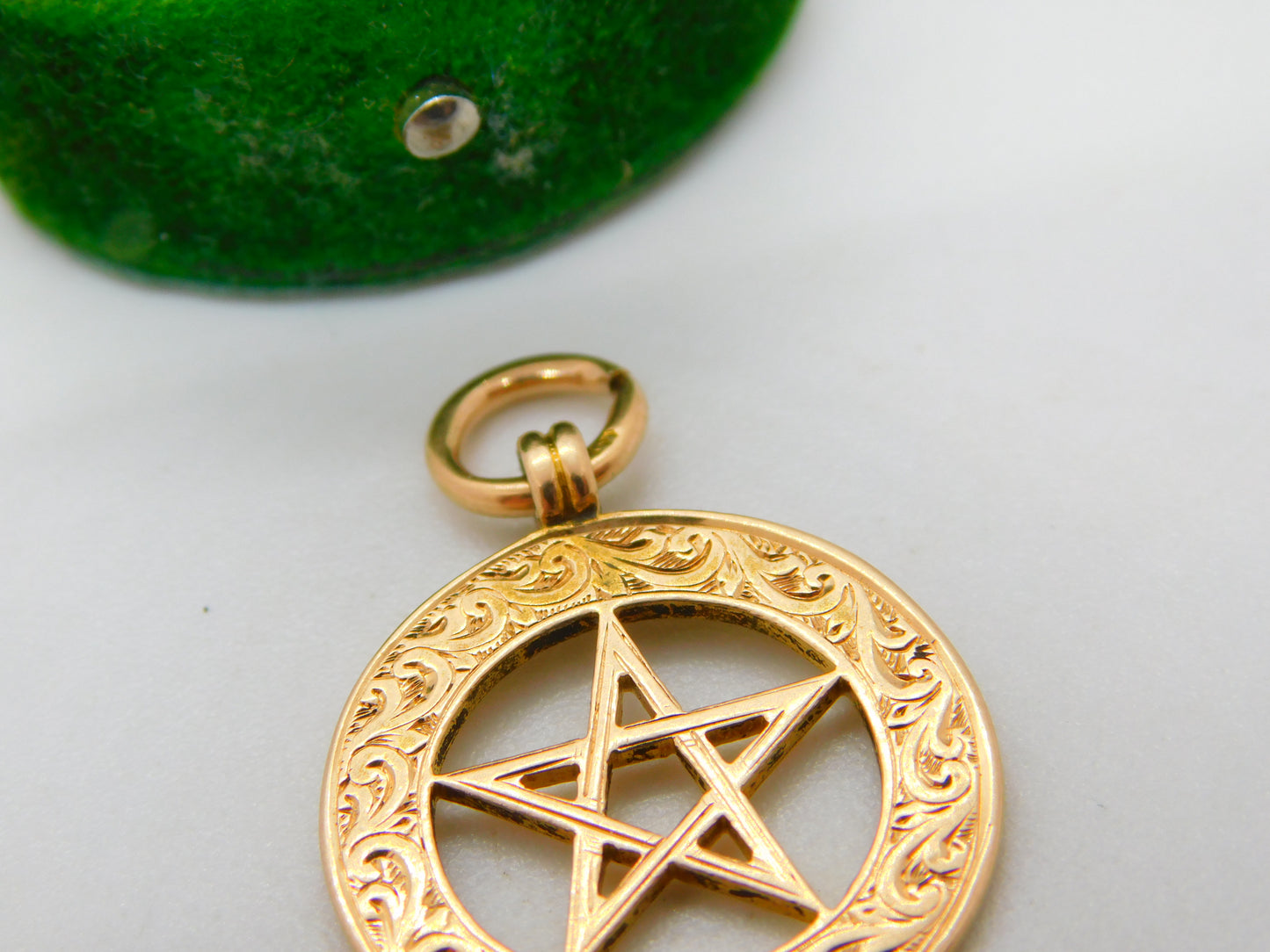 Edwardian 15ct Gold Star of David Fob Pendant Antique 1903 Birmingham