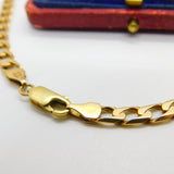 9ct Yellow Gold Diamond Cut Curb Link Chain Necklace 18" Length Vintage c1980