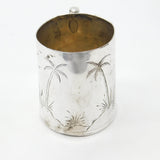 Victorian Sterling Silver Aesthetic Movement Christening Mug Antique c1860