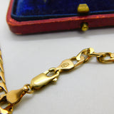 9ct Yellow Gold Diamond Cut Curb Link Chain Necklace 18" Length Vintage c1980
