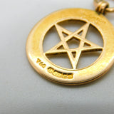 Edwardian 15ct Gold Star of David Fob Pendant Antique 1903 Birmingham