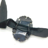 Victorian 9ct Gold, Whitby Jet, Hair Set Mourning Collar Pendant Antique c1850