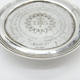 Victorian Sterling Silver IHS Communion Mourning Plate Antique 1839 London