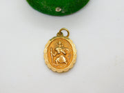 Georg Jensen 9ct Yellow Gold St. Christopher Travel Charm Pendant Vintage 1966