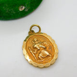 Georg Jensen 9ct Yellow Gold St. Christopher Travel Charm Pendant Vintage 1966