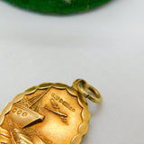 Georg Jensen 9ct Yellow Gold St. Christopher Travel Charm Pendant Vintage 1966