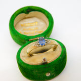 9ct Yellow Gold, Sapphire & Diamond Dress Ring Vintage 1993 London