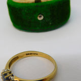 9ct Yellow Gold, Sapphire & Diamond Dress Ring Vintage 1993 London