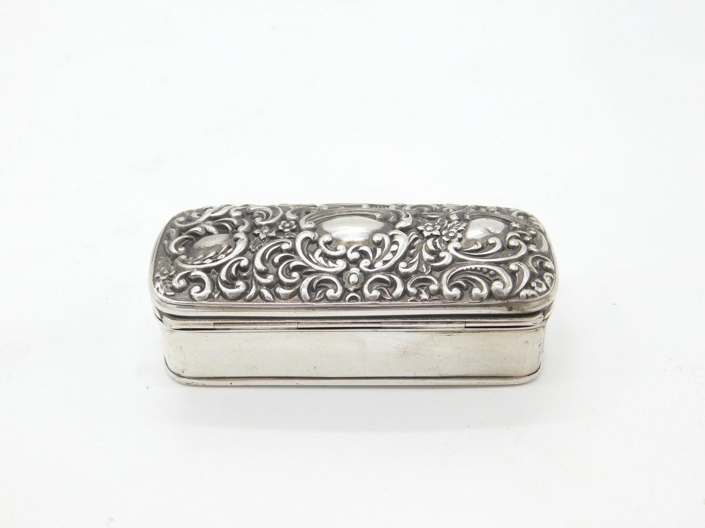 Edwardian Sterling Silver Ring Jewellery Display Box Antique 1907 Birmingham