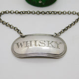 George III Sterling Silver Bright Cut Whisky Decanter Label c1790 Antique London