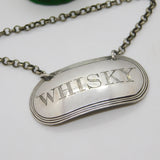 George III Sterling Silver Bright Cut Whisky Decanter Label c1790 Antique London