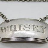 George III Sterling Silver Bright Cut Whisky Decanter Label c1790 Antique London