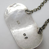 George III Sterling Silver Bright Cut Whisky Decanter Label c1790 Antique London