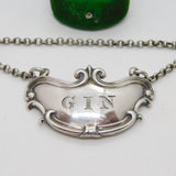 Victorian Early Pierced Sterling Silver Gin Decanter Label Antique 1843 London