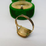 George III 9ct Rose Gold, Seed Pearl & Hair Set Mourning Ring Antique c1800