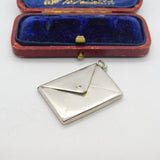 Edwardian Sterling Silver Envelope Stamp Case Fob Pendant 1903 Birmingham