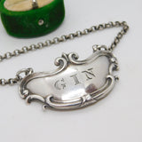 Victorian Early Pierced Sterling Silver Gin Decanter Label Antique 1843 London