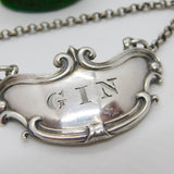 Victorian Early Pierced Sterling Silver Gin Decanter Label Antique 1843 London