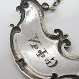 Victorian Early Pierced Sterling Silver Gin Decanter Label Antique 1843 London