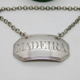 George III Sterling Silver Bright Cut Madeira Decanter Label Antique c1790