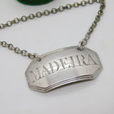 George III Sterling Silver Bright Cut Madeira Decanter Label Antique c1790