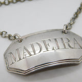 George III Sterling Silver Bright Cut Madeira Decanter Label Antique c1790
