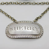 George IV Sterling Silver Sherry Decanter Label Antique 1824 London