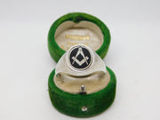 Sterling Silver & Enamel Masonic Swivel Signet Ring Vintage 1987 Birmingham