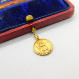 Georg Jensen 9ct Yellow Gold Charm or Pendant Vintage 1971 London with Travel