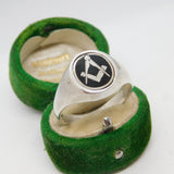 Sterling Silver & Enamel Masonic Swivel Signet Ring Vintage 1987 Birmingham