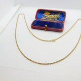 9ct Gold Essential Rope Chain Necklace Antique c1920 Art Deco 24" Length