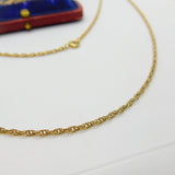 9ct Gold Essential Rope Chain Necklace Antique c1920 Art Deco 24" Length