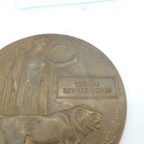 WW1 Bronze Death Plaque 'Thomas Edward Jones, Liverpool Regiment' 1918 Antique