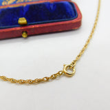 9ct Gold Essential Rope Chain Necklace Antique c1920 Art Deco 24" Length