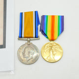 WW1 Pair of British Army Service Medals 'CPL J. Rhoades ASC' Antique c1918