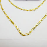 Italian 9ct Yellow Gold Figaro Link Chain Necklace 18" Length Vintage c1990