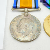 WW1 Pair of British Army Service Medals 'CPL J. Rhoades ASC' Antique c1918