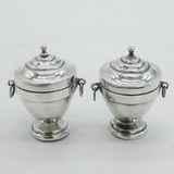 Victorian Pair Sterling Silver Neoclassical Urn Form Miniatures 1888 Antique