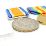 WW1 Pair of British Army Service Medals 'CPL J. Rhoades ASC' Antique c1918