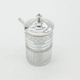 Georgian Sterling Silver & Cut Glass Crested Mustard Pot 1789 London Antique