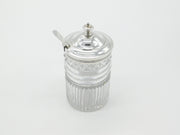 Georgian Sterling Silver & Cut Glass Crested Mustard Pot 1789 London Antique