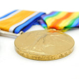 WW1 Pair of British Army Service Medals 'CPL J. Rhoades ASC' Antique c1918