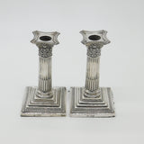 Pair Of Victorian Sterling Silver Corinthian Column Candlesticks Antique 1899 Sheffield